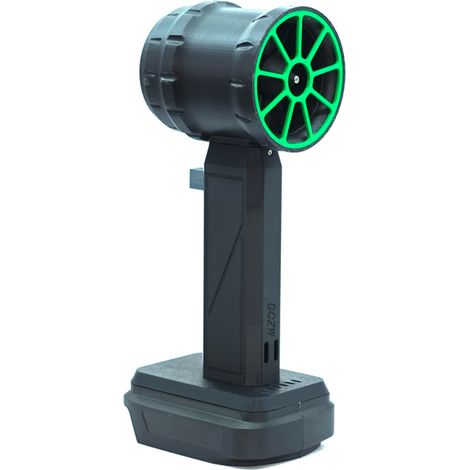 Ventilador turbo portátil – Motor sin escobillas de 50 mm, empuje de 800-1000 g – Limpieza de coches/teclados – Compatible con baterías Dewalt/Makita/Milwaukee de 18 V/21 V