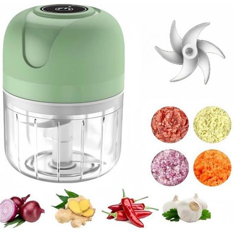 Hachoir Électrique - 250 ml - Rechargeable USB - Portable Compact - Pour Ail Légumes Viande Bébé - 1 Pièce (1/4)