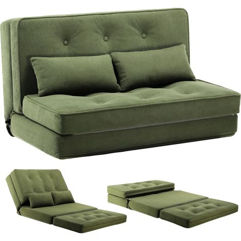 Sofa Bed 2er 6-Stufig Verstellbare Rückenlehne Grün