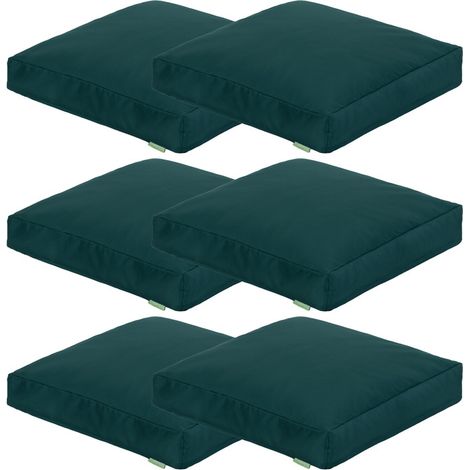 Gardenista - Cuscino per esterni, cuscini da pavimento resistenti all'acqua per giardino, 60x60x10 cm comodo cuscino per sedia da giardino - Verde 6pz (1/4)