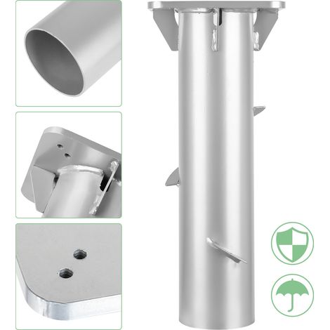 SWANEW Supporto per ombrellone Ancoraggio a terra Supporto universale per ombrellone 40 cm Metallo argento (1/4)