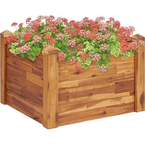 Arriate de madera maciza de acacia 60x60x44 cm vidaXL (1/5)