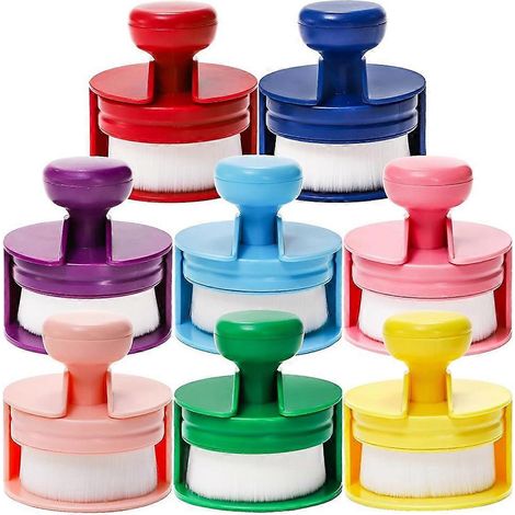 Pinceaux, pinceaux plats pour estomper l'encre, ensemble de pinceaux pour estomper l'encre, outils ronds à poils souples pour estomper l'encre - JBMEDIA (1/4)