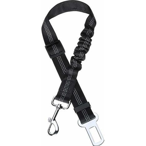 Cinturón de seguridad para perros, cinturón de seguridad para perros para coche con sistema de absorción de impactos y mosquetón resistente, arnés ajustable para perros y gatos, negro. (1/4)
