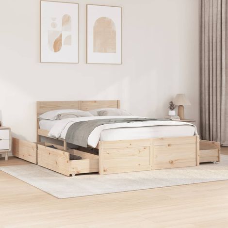 vidaXL Letto senza Materasso 140x190 cm in Legno Massello di Pino
