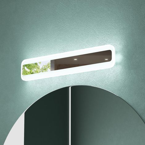 Lampe miroir LED salle de bain acier inoxydable murale 40 cm trois températures chrome design intérieur