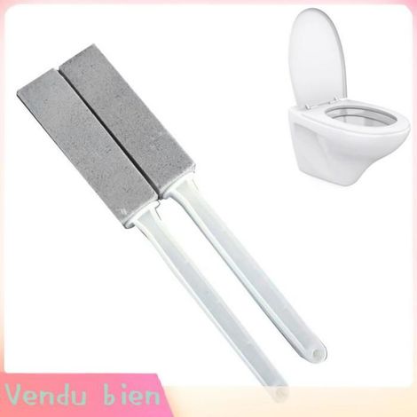 Nettoyant de toilettes en pierre avec poignée, brosse de nettoyage de toilettes en pierre ponce pour le nettoyage de la salle de (1/4)