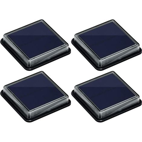 Litzee – IP68 Wasserdichte Solar-Bodenleuchten – 12 warmweiße 3000K LEDs – Automatische Beleuchtung für Treppen und Wege – 4er-Pack – Wetterfest (1/5)