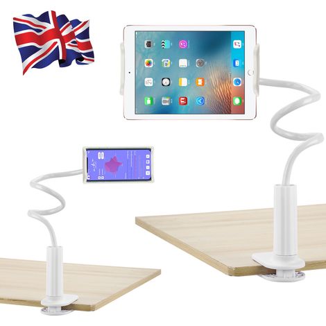 Trintion Gooseneck Tablet Holder, 360° Flexible Tablet Stand, Adjustable Tablet Stand for iPad Mini Air Samsung Galaxy Tab iPhone Switch 4.5-10.5" Devices (White) (1/5)