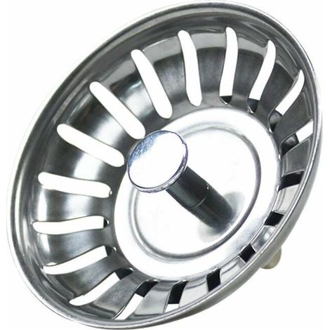 Bouchon Evier Cuisine InoxFiltre Evier Cuisine Universel (Dia: 79MM), Bonde Evier avec 18 Fentes, Grille Evier Cuisine Antiblocage, Panier pour Evier Inox Vidange Rapide, (1/4)