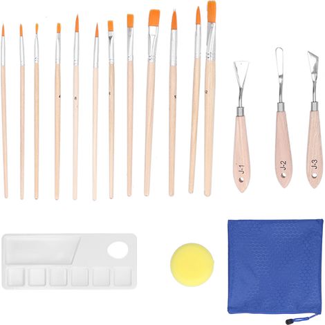 Oil Paint Brush Set Hook Line Acrylic Watercolor Brush Palette Scraper Tool for People At All Stages (1/5)
