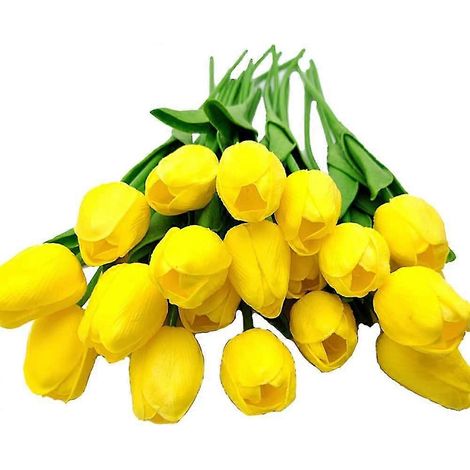 20 tulipes artificielles, bouquets de tulipes réalistes au toucher, fausses tulipes en PU-AquaForge (1/5)