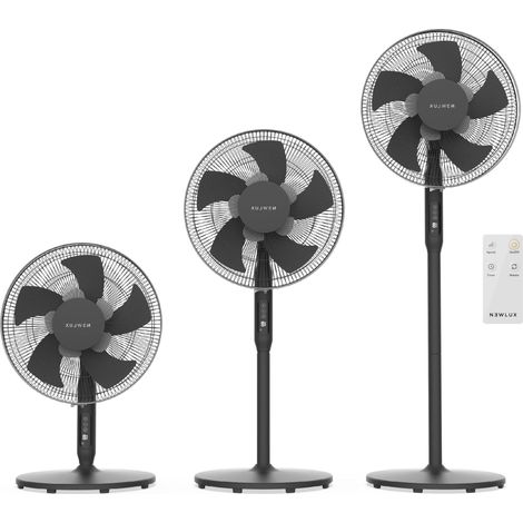 Newlux - Ventilatori a piantana con telecomando 3 in 1 W1050 Smart 10 Aspas da ø40cm, 3 Vel. e timer 18 ore. Ventilatore a pedale oscillante 90° con altezza regolabile 130, 100 o 70cm (Nero)