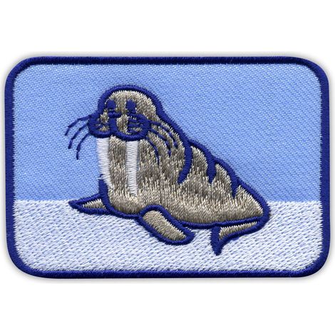 Aufnäher Walross auf Eisberg – Magnetische Rückseite – Gestickter Aufnäher/Abzeichen/Emblem