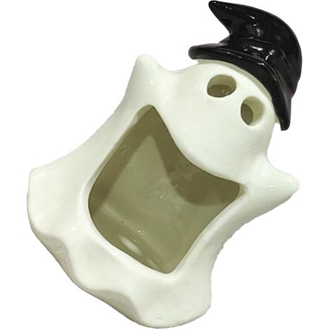 Porzellan-Kerzenständer, Geisterfigur, Kerzenfuß, Schlafzimmerdekoration, Zuhause, Unikat, gruseliges Design, eleganter Kerzenhalter, dekoratives Geschenk. (1/5)