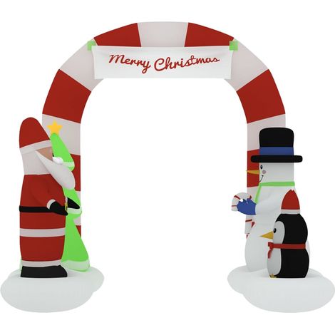 Puerta de arco inflable de Navidad con LED 260 cm vidaXL