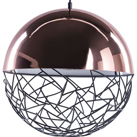 Lámpara colgante en forma de globo de 1 luz cobriza marco moderno (1/5)