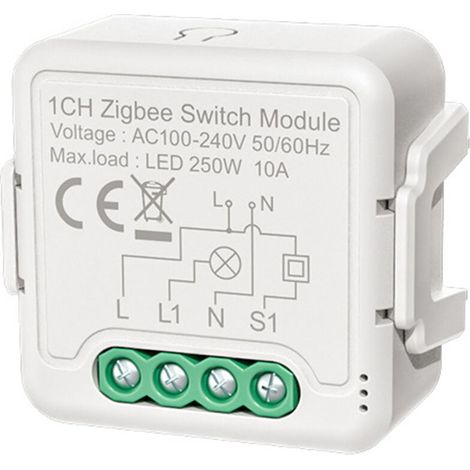 VURAHOME - Zigbee Smart Switch Module APP Télécommande Commande vocale Partage de groupe de synchronisation Compatible avec Alexa Echo Google Home pour le bureau à domicile (1/5)