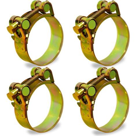 5 Stück Gelenkbolzenschelle 74-79mm Schlauchschellen Bandbreite 24mm, Motorrad Auspuffschelle Schlauchklemme Spannbackenschellen für Auspuff Klemme Wasserrohr Schlauch Pool(Gold) (1/5)