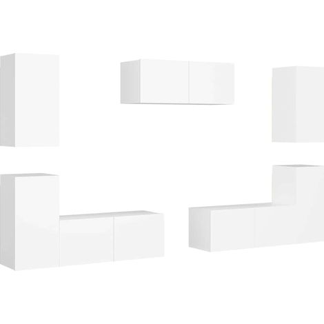 Maison Exclusive - Set de muebles de salón TV 7 piezas madera de (1/5)