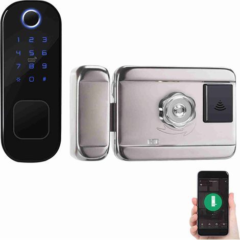 Smart fingerprint door lock with programming app, keyless electronic keypad and 6 unlocking modes (1/5)