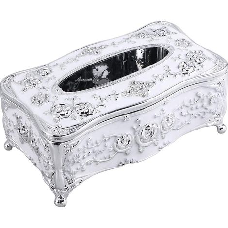 caja de pañuelos, diseño retro de rosas, hecha de acrílico, para oficina, coche, baño, hogar. (1/5)