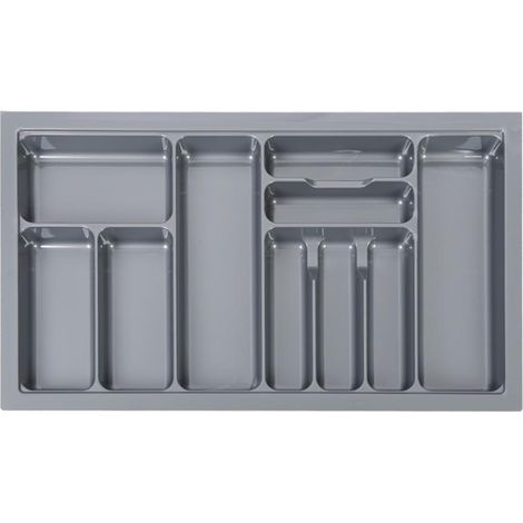Tiroir organiseur pour couverts 900mm, insert à couteaux et fourchettes, rangement pour cuisine et maison (Gris) (1/5)