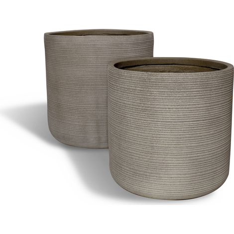 Set de 2 pots ronds en terre d'argile, FARO (1/5)