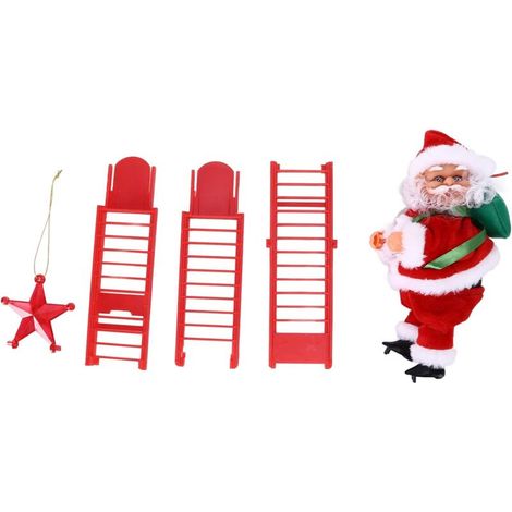Échelle électrique du père Noël, décoration d'échelle d'escalade de Noël Pendentif d'arbre de Noël électrique Ornement de vacances pour le salon (1/5)