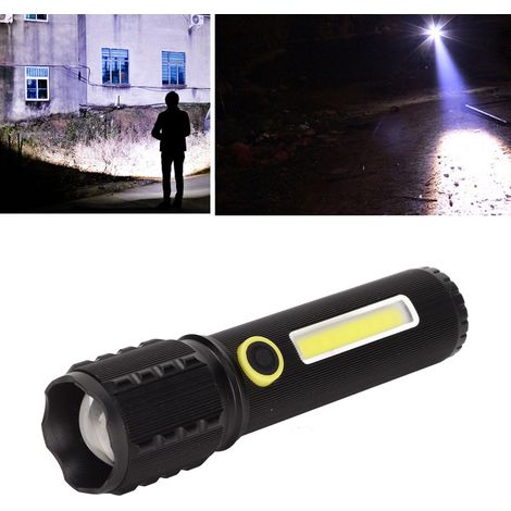 Mini lampe torche haute puissance, lampe torche rechargeable portable pour une utilisation à domicile et en extérieur, avec zoom télescopique et lumière ultra-brillante.
