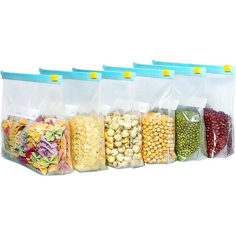 Sacchetti per congelatore riutilizzabili con cerniera scorrevole - 1 litro - multicolore (1/4)