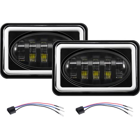 5-Zoll-LED-Scheinwerfer, rechteckige 4x6-Scheinwerfer mit Abblend-/Fernlicht, Tagfahrlicht und Blinkern, kompatibel mit H4651, H4652, H4656, H4666 und H6545. Ersatz für Peterbilt, Kenworth, Freighting (1/4)
