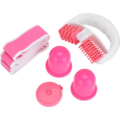Lot de rouleaux de massage en silicone, sangle d'étirement, ventouses et règle de mesure (1/5)