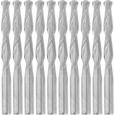 Tungsten Lot de 10 fraises à spirale CNC pour bois acrylique PVC 3,175 mm (1/4)