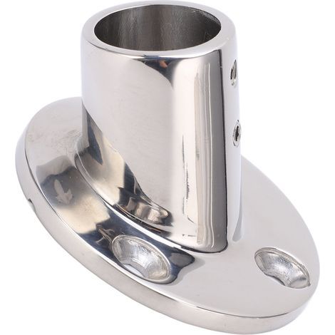 Bootshandlauf, runde Bodenhalterung aus Edelstahl 316, für 25 mm/1 Zoll Rohr, 60° (1/5)