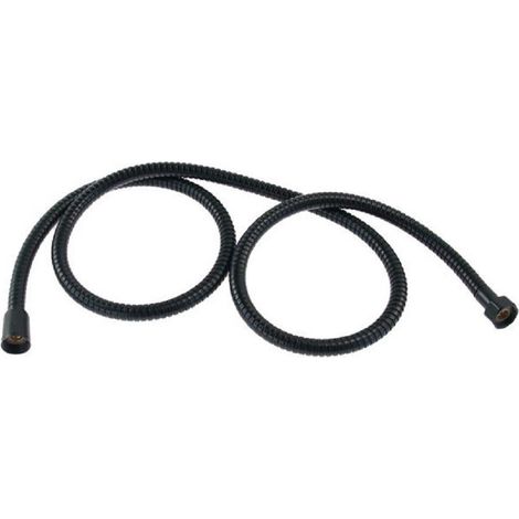 Cleafe - Tubo Laccio Flessibile Doccia Doccetta Vasca Bagno 1.5 Mt Universale 87135 Nero - (1/2)
