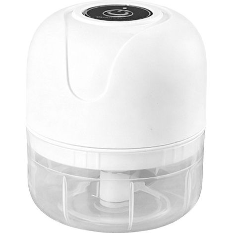 Mini hachoir à ail électrique portable, rechargeable par USB, sans fil, étanche, à une touche, en matériau de qualité alimentaire, pour bébé, légumes, viande, gingembre, 100 ml, blanc (1/5)