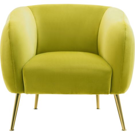 Interiors by Premier Olive Velvet Armchair, Foaming Seat With Gold Metal Legs For Comfortable Seating, Living Room Accent Chair (1/5)