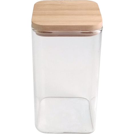 1 Bocal En Verre,Couvercle Bambou,Joint Silicone,750ml,Stockage Aliments Secs,Cuisine Zéro Déchet