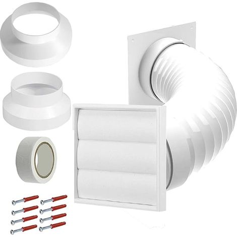 Kit d'aération extérieur universel pour climatisation 100 mm, 125 mm, 150 mm blanc (1/4)