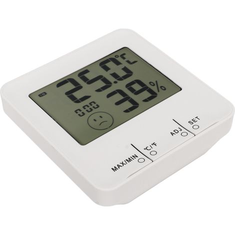 Thermometer, Hygrometer, Temperatur- und Feuchtigkeitsmesser mit Digitalanzeige, elektrische Uhr für Zuhause (1/5)