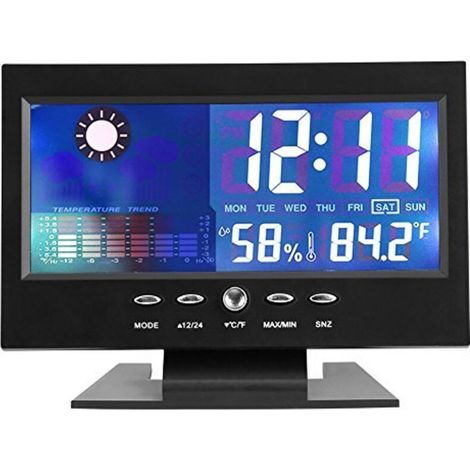 Thermomètre d'ambiance, hygromètre à thermomètre numérique, humidimètre de température à Moniteur intérieur avec Grand écran pour Chambre, Maison, Bureau, crèche, Noël (1/5)