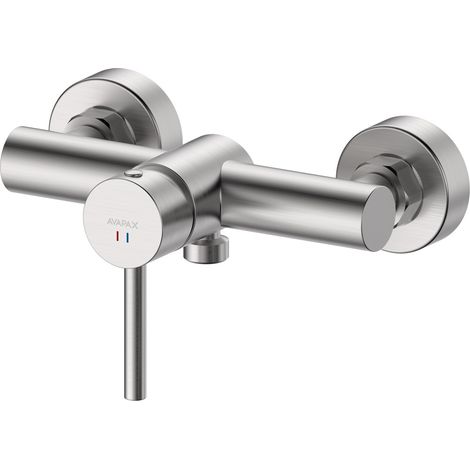 Avapax Robinetterie de douche Kseno - Acier inoxydable brossé - Mitigeur monocommande - Résistant à la corrosion - Design moderne