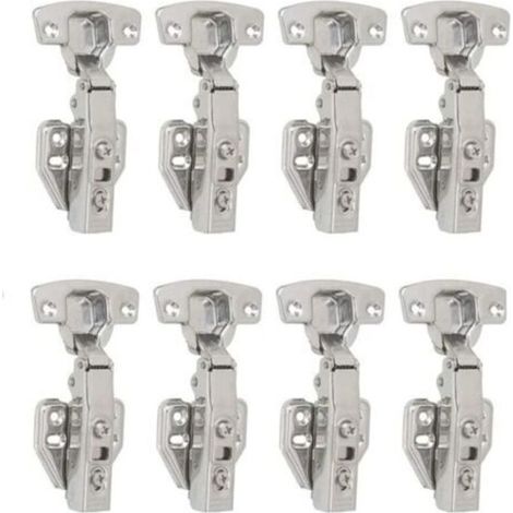 Ein Set aus 8 Soft-Close-Scharnieren, 110°, 35 mm – frontseitig montiert, geräuschlos, ideal für Küchenschranktüren. – Crezuo
