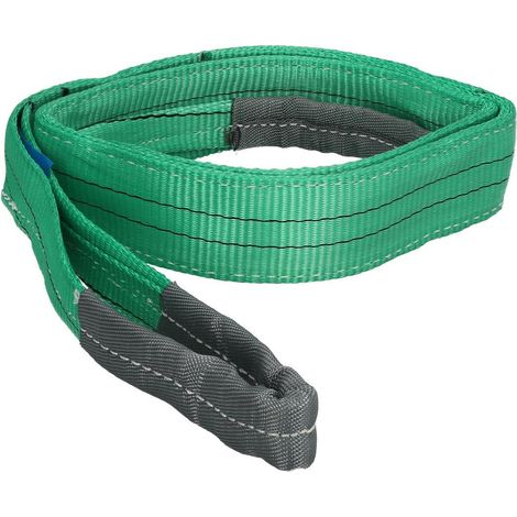 eslinga plana doble banda 2.000 kg. factor seguridad 7:1, longitud: 2 metros ancho 6 cm. 100% poliester. color verde (1/6)