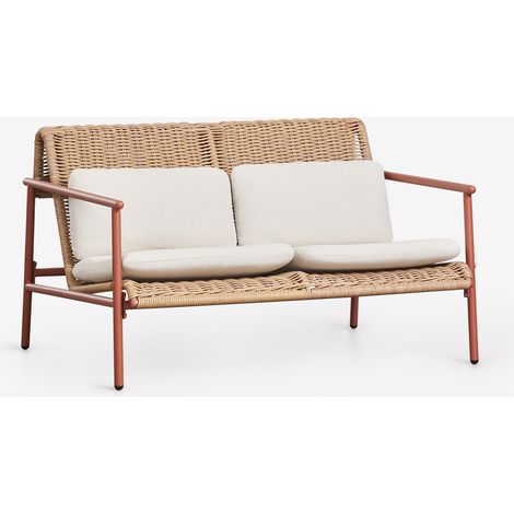 Divano da giardino a 2 posti in alluminio e rattan sintetico Duroli SKLUM (1/5)