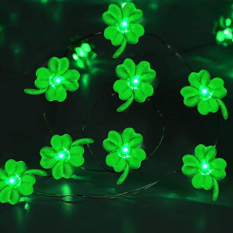 1 Guirlande lumineuse,30 LED,trèfle,3M,minuteur,intérieur et extérieur