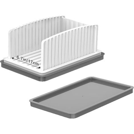 Trancheuse réglable pour pain maison, couleur blanche, ramasse-miettes, pour toasts, bagels et sandwichs.-AquaForge (1/5)