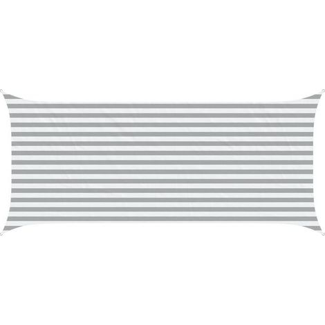Voile d'ombrage gris clair et blanche, 4,5 mètres x 2 mètres (1/5)