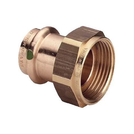 Raccord écrou prisonnier bronze à sertir Sanpress FF - 12mm 12x17 - Viega